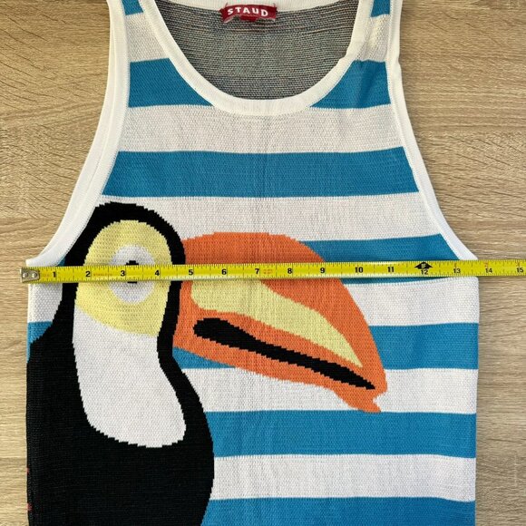 Staud Playa Toucan Intaria Tank Top Knit Blue White Stripe Size Small - Picture 6 of 11